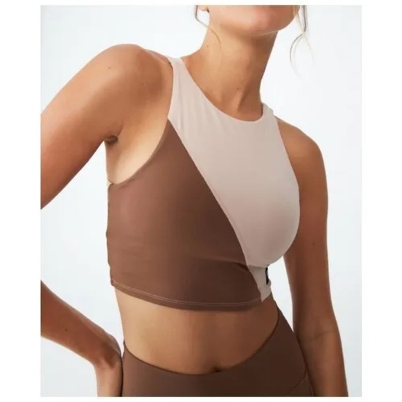 Cotton On Curve Ultimate Vestlette Women's 20 bra Oyster Pink Splice Cutout Back - Picture 3 of 6